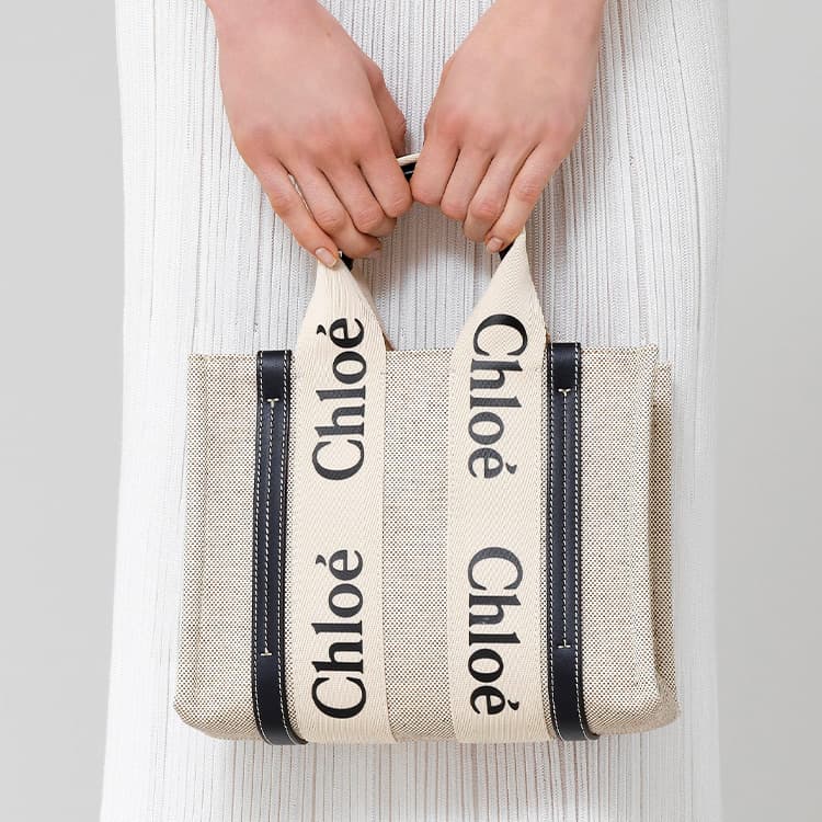 Сумка Chloe Woody Tote Beige/Navy - изображение 8