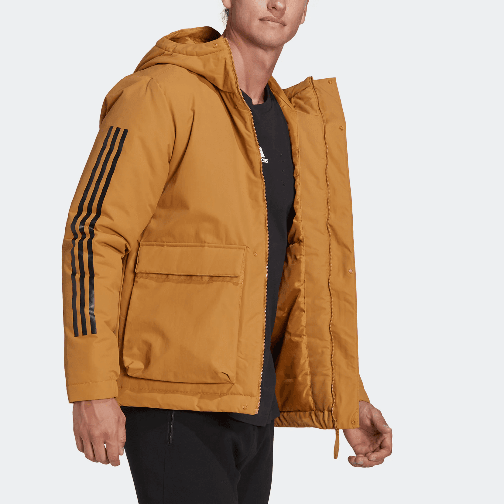 Зимняя куртка пуховик adidas Hooded Jacket Logo - изображение 4
