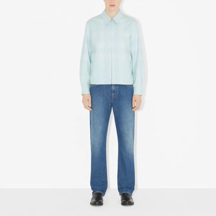Куртка Burberry SS23 Check Print Zip Jacket Blue - изображение 4