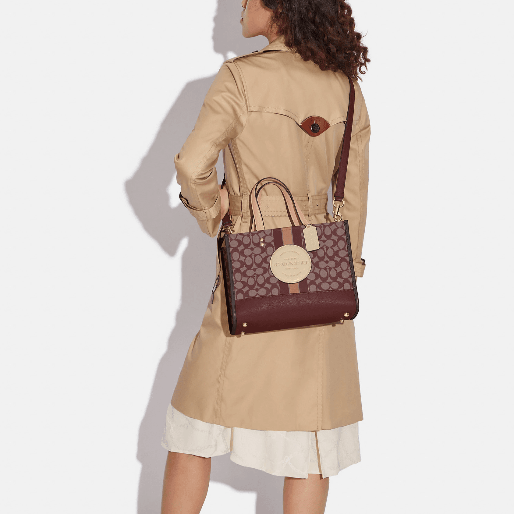 Сумка COACH Dempsey 30 Tote Bag Red Brown - изображение 4
