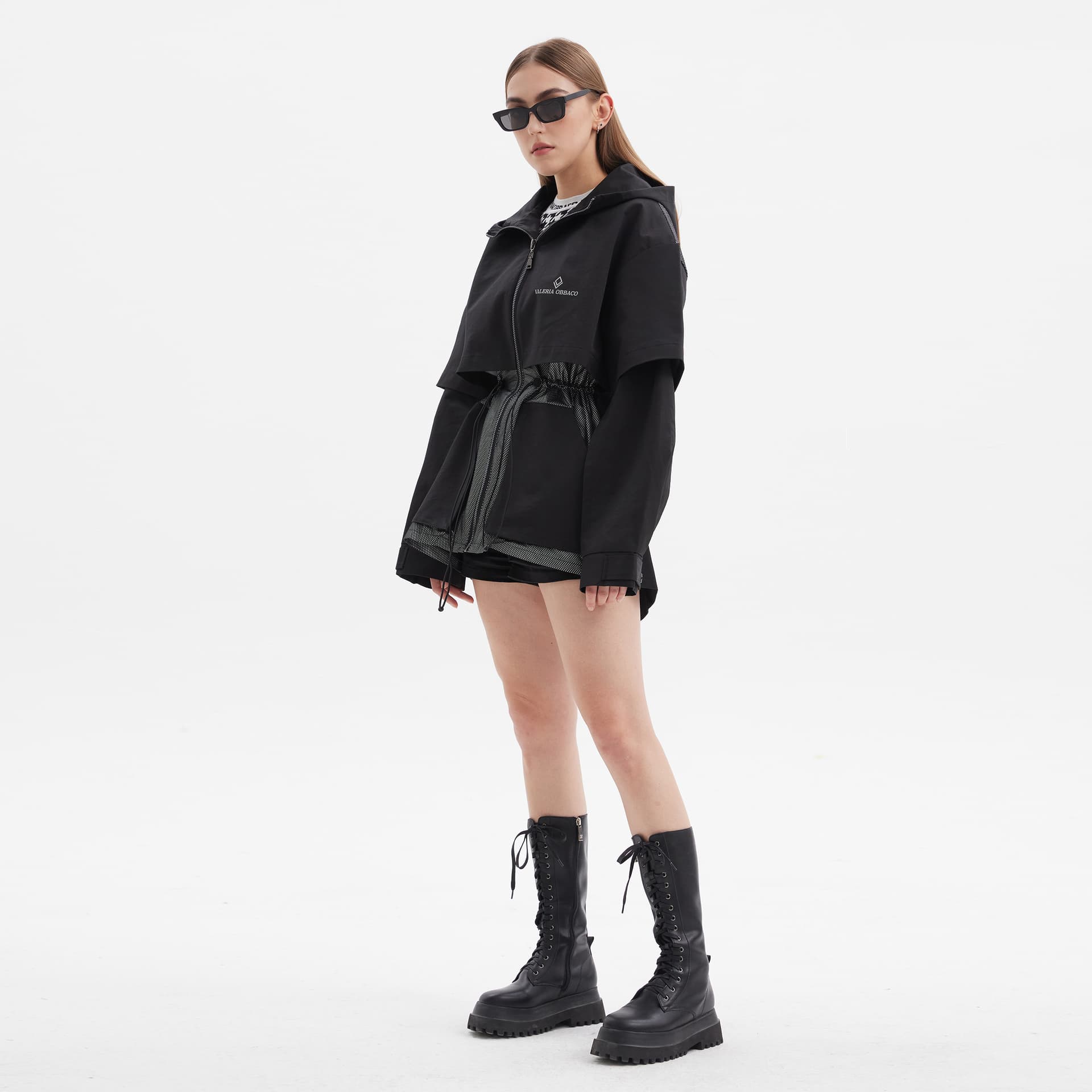 Куртка Valeria Obbaco SS21 Logo Reflective Mesh Hoodie Jacket - изображение 6
