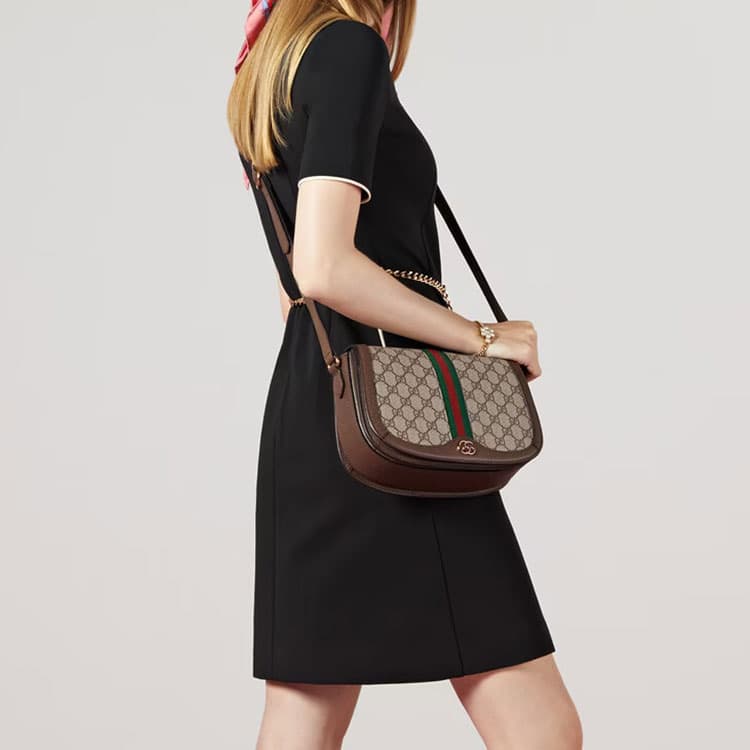 Сумка через плечо Gucci Ophidia Saddle Bag - изображение 8