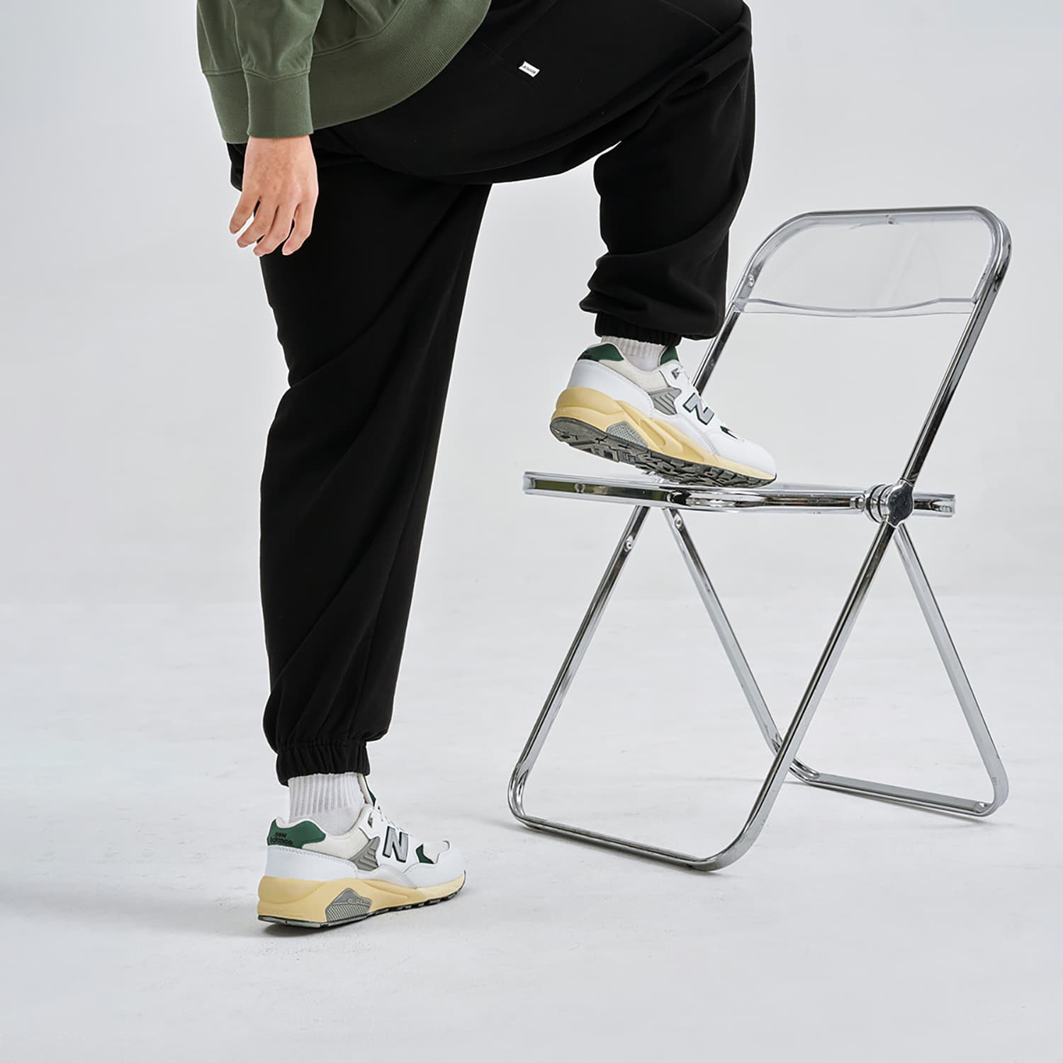 Кроссовки для бега New Balance 580 White Green Yellow - изображение 7