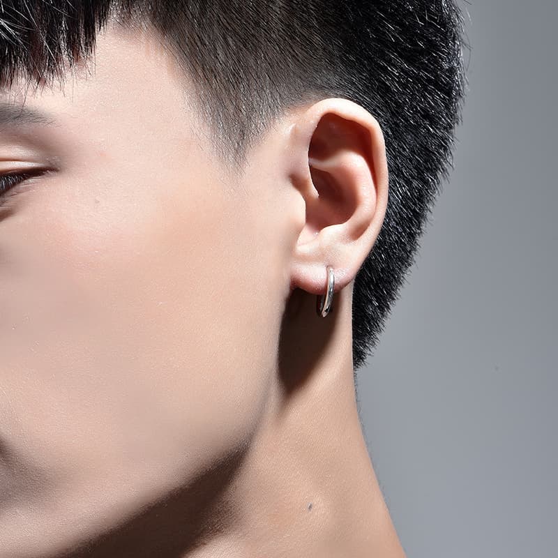Серьги MYSH Minimalist 925 Silver Earrings Men - изображение 9