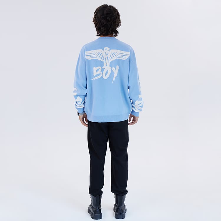 Кофта Boy London FW22 Eagle Logo Knit Sweater Blue - изображение 7