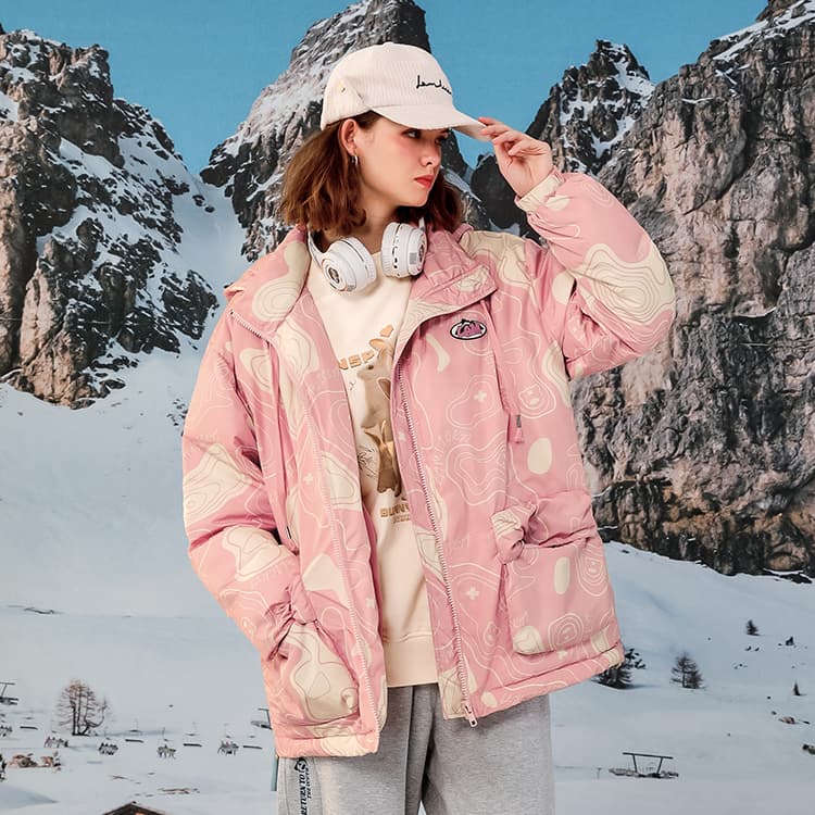 Зимняя куртка пуховик LAMLICKA Camo Hoodie Jacket Pink - изображение 5