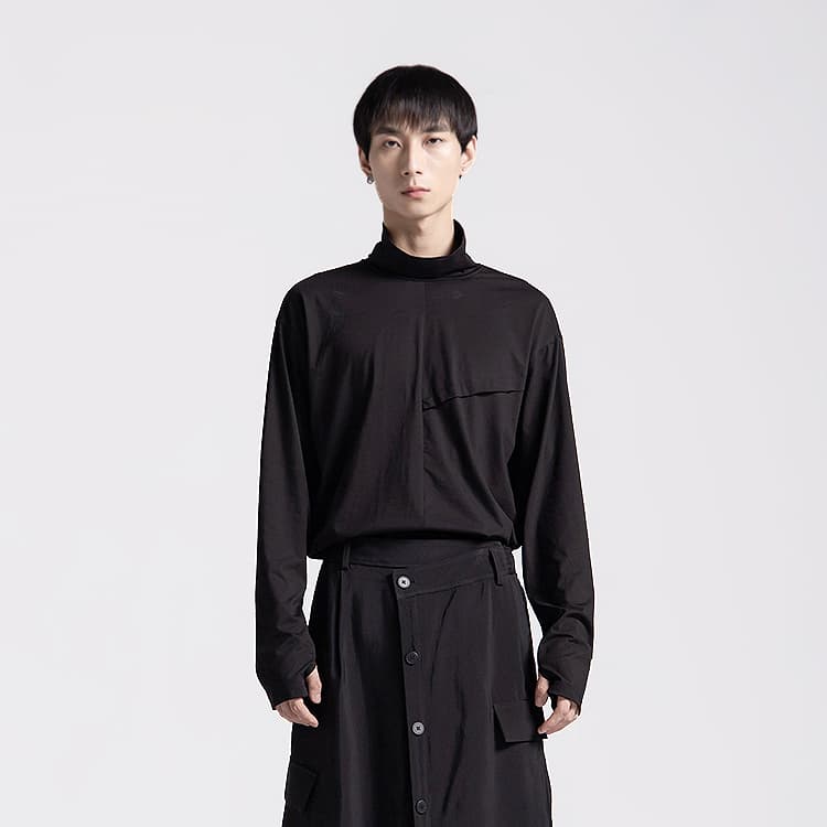 Кофта Huanzhe Turtleneck Long Sleeve Tee Black - изображение 3
