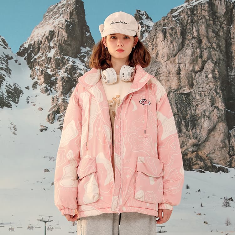 Зимняя куртка пуховик LAMLICKA Camo Hoodie Jacket Pink - изображение 3