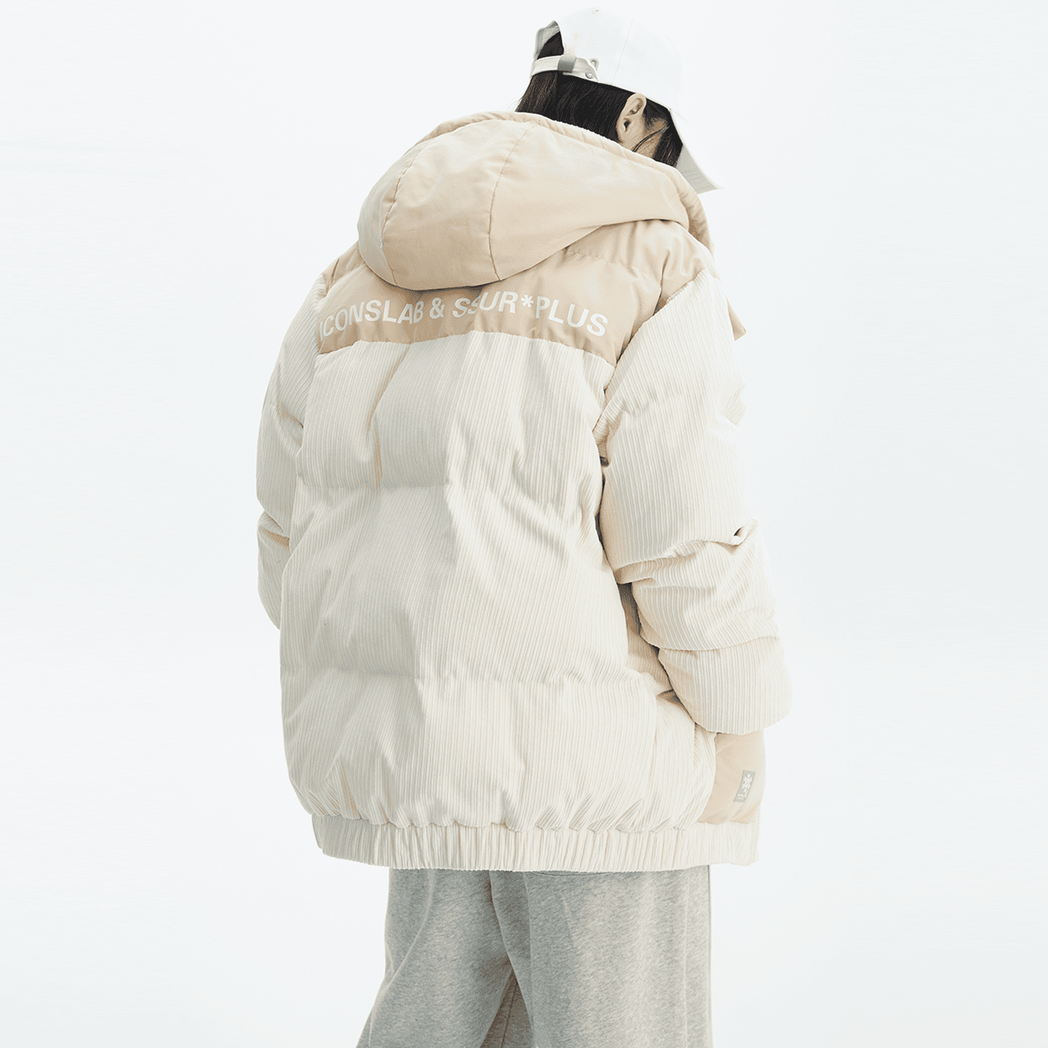Зимняя куртка пуховик ICONS Lab Corduroy Patchwork Hooded Jacket - изображение 6