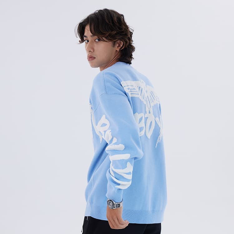 Кофта Boy London FW22 Eagle Logo Knit Sweater Blue - изображение 6