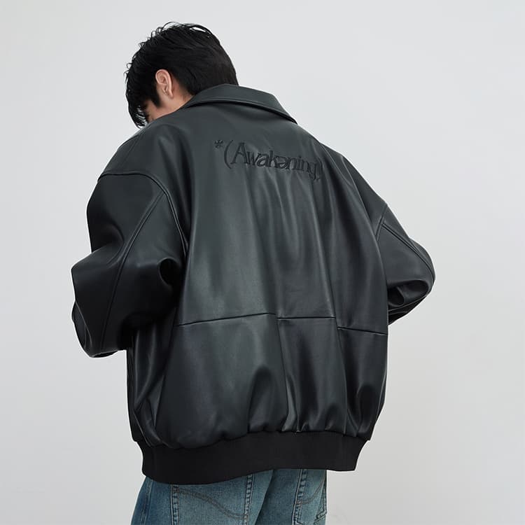 Кожаная куртки DIMC PU Leather Jacket Black - изображение 4
