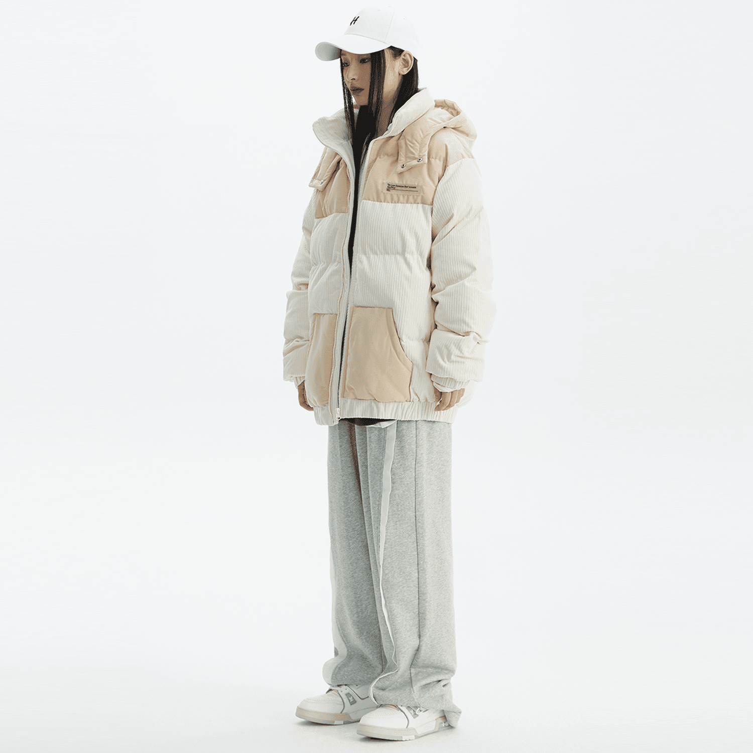Зимняя куртка пуховик ICONS Lab Corduroy Patchwork Hooded Jacket - изображение 5