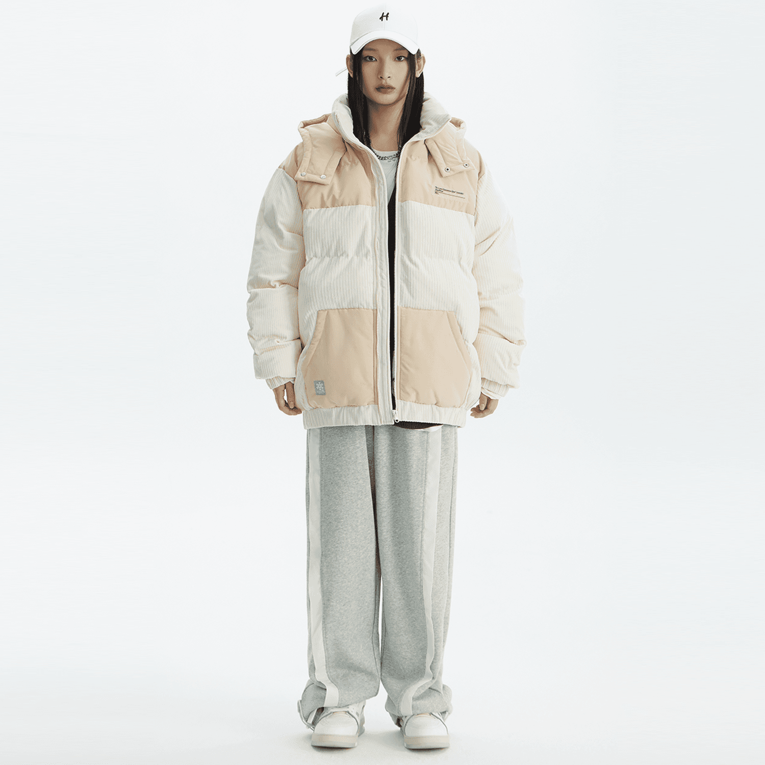 Зимняя куртка пуховик ICONS Lab Corduroy Patchwork Hooded Jacket - изображение 3