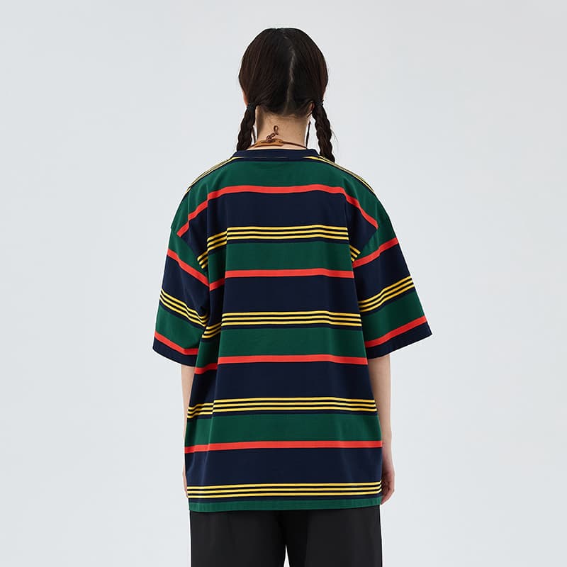 Футболка BENMYSHOWER Rainbow Stripe T-Shirt Navy - изображение 11