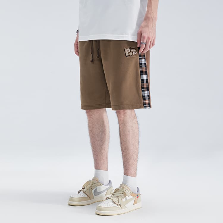 Шорты LAMLICKA Plaid Patchwork Shorts Brown - изображение 7