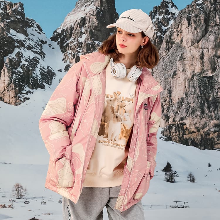 Зимняя куртка пуховик LAMLICKA Camo Hoodie Jacket Pink - изображение 6