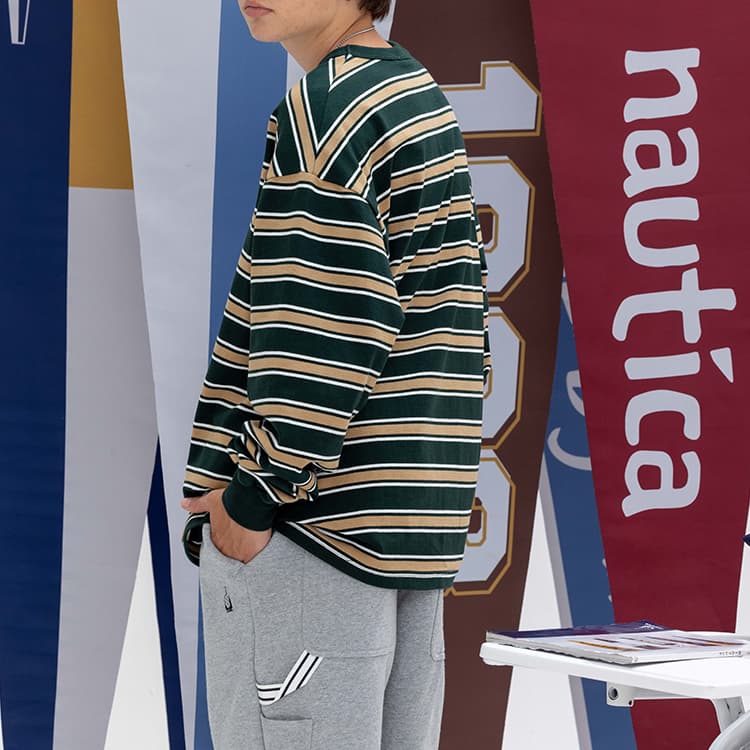 Кофта Nautica Striped Long Sleeve Tee - изображение 5