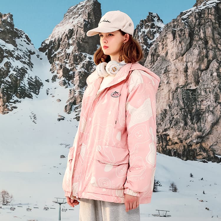 Зимняя куртка пуховик LAMLICKA Camo Hoodie Jacket Pink - изображение 4