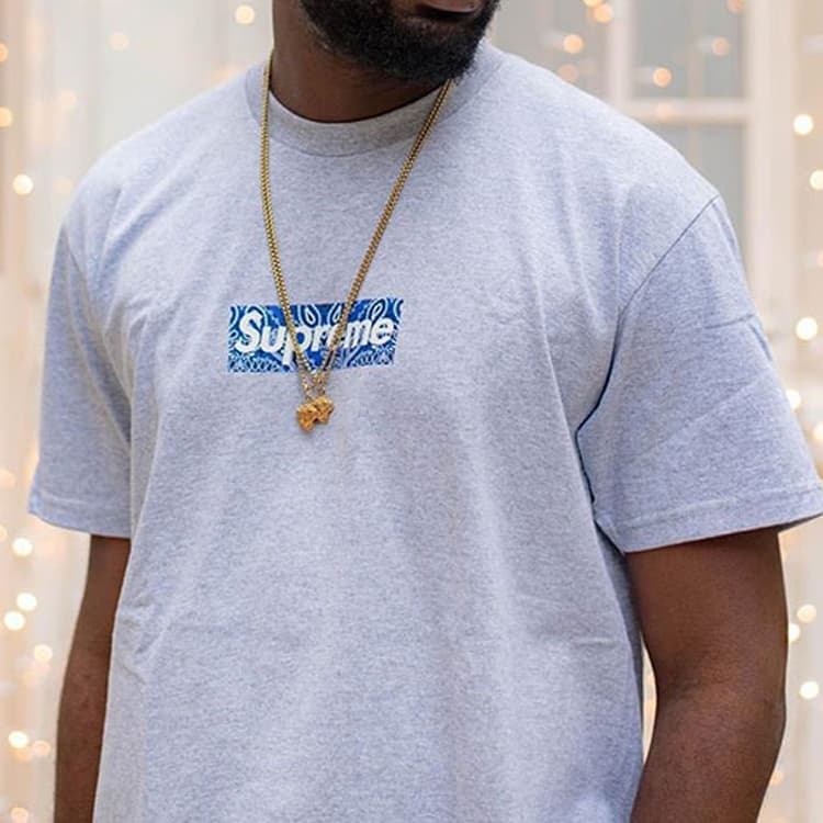 Футболка Supreme FW19 Week 17 Bandana Box Logo Tee T - изображение 3