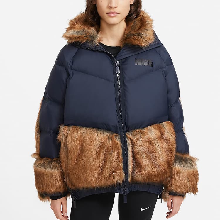 Пуховик Nike x Sacai Hooded Down Parka Brown - изображение 3