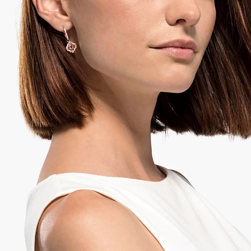 Серьги Swarovski Four Leaf Clover Rose Gold Earrings - изображение 4