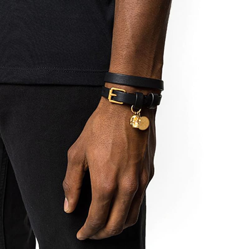 Браслет Alexander McQueen Skull Leather Bracelet - изображение 2