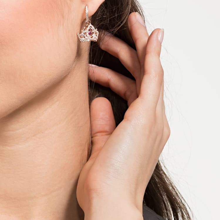 Серьги Swarovski Bee A Queen Drop Earrings Red Rose Gold - изображение 4