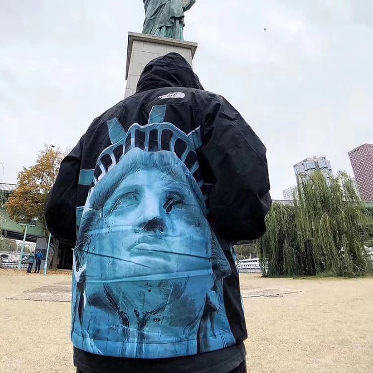 Демисезонная куртка Supreme x The North Face Statue of Liberty Mountain Jacket Black - изображение 7