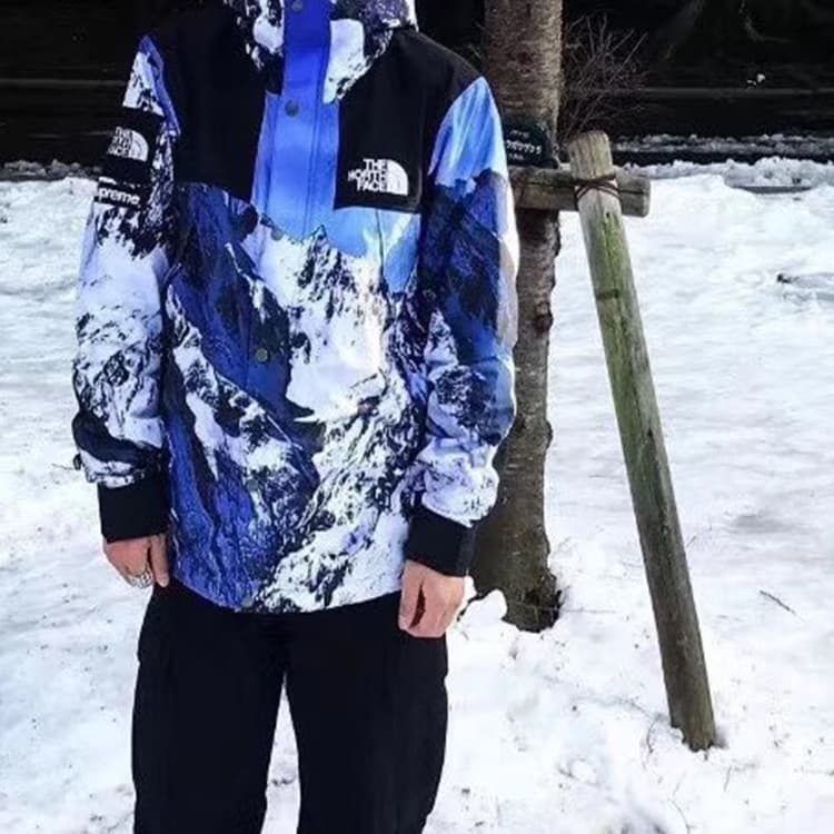 Демисезонная куртка Supreme x The North Face Mountain Parka Blue - изображение 5