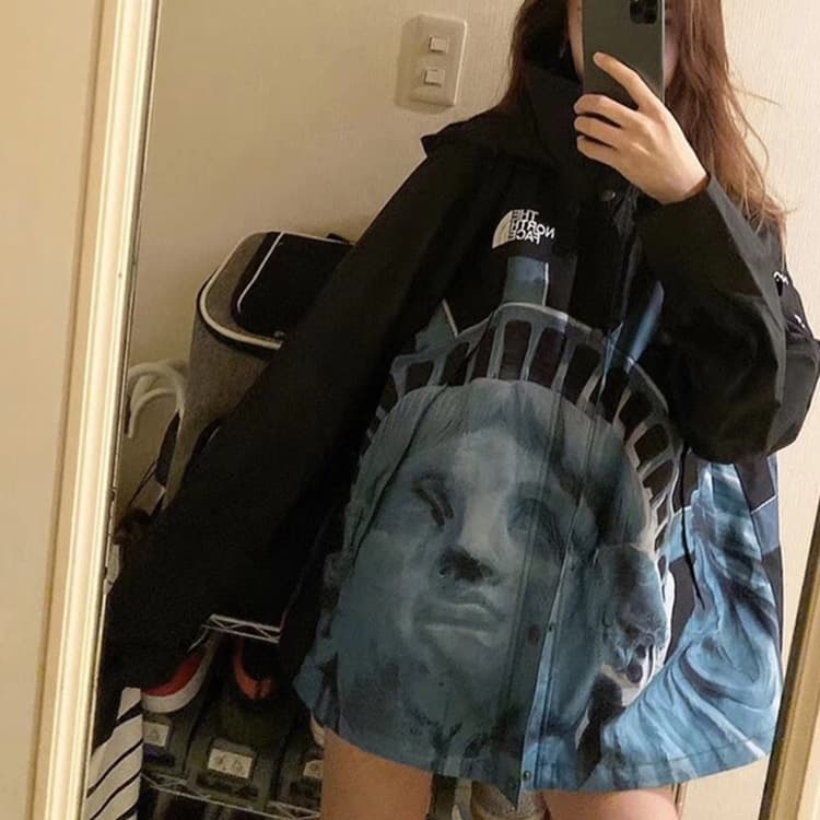Демисезонная куртка Supreme x The North Face Statue of Liberty Mountain Jacket Black - изображение 4