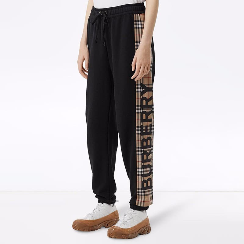 Штаны Burberry Check Jogger Pants Black - изображение 3