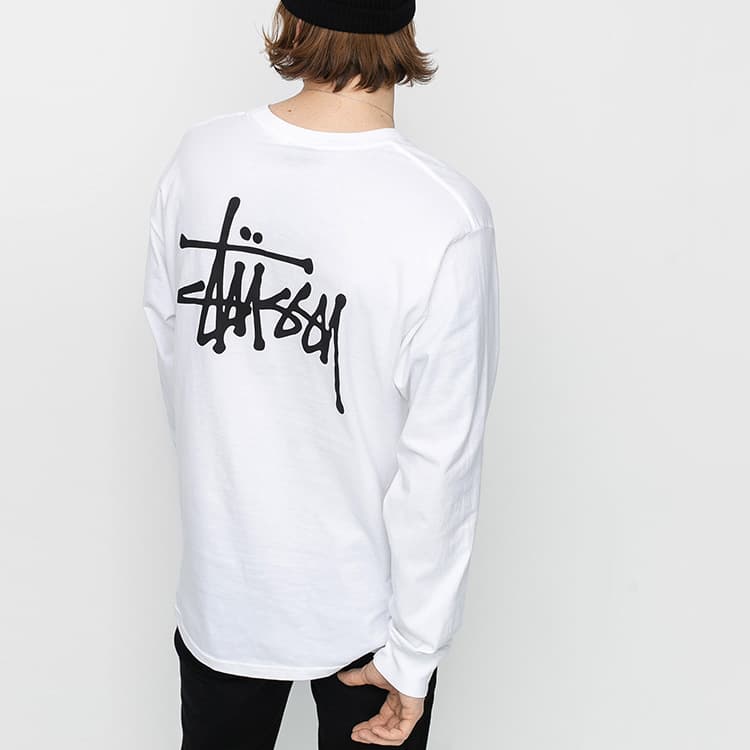 Футболка Stussy Basic L/S Tee White - изображение 4