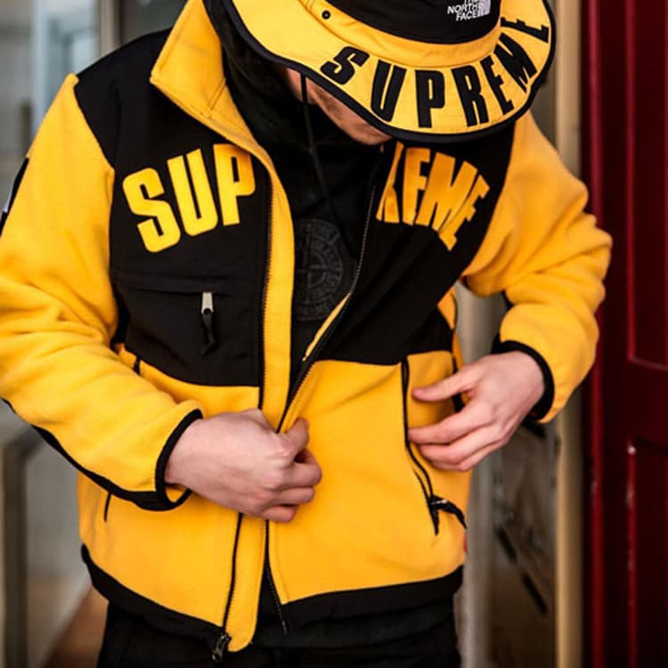 Куртка Supreme x The North Face Arc Logo Denali Fleece Jacket Yellow - изображение 4