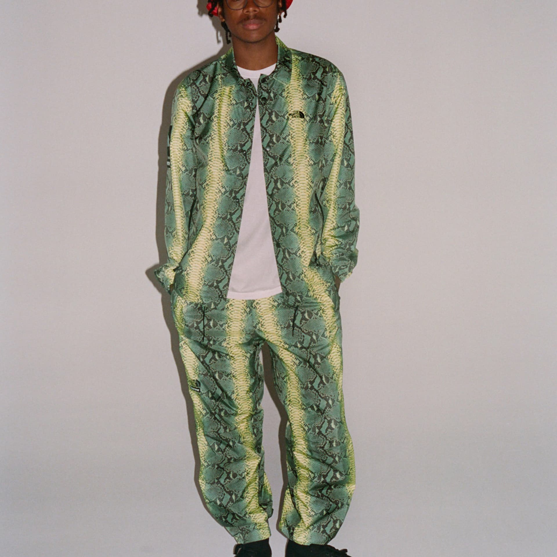 Куртка Supreme x The North Face Snake Print Jacket Green - изображение 3