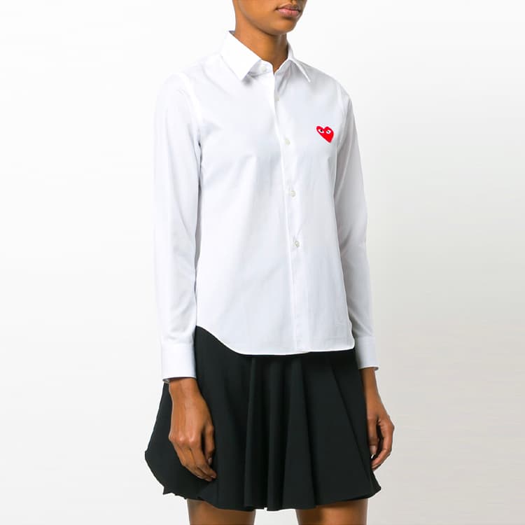 Блузка CDG Play Red Emblem Button Down - изображение 3