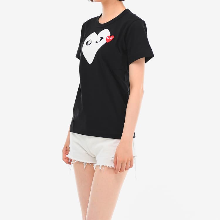 Футболка CDG Play Heart Print T-Shirt Black - изображение 2