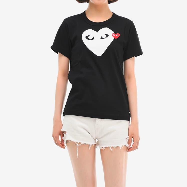 Футболка CDG Play Heart Print T-Shirt Black - изображение 3