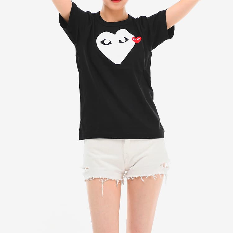 Футболка CDG Play Heart Print T-Shirt Black - изображение 4