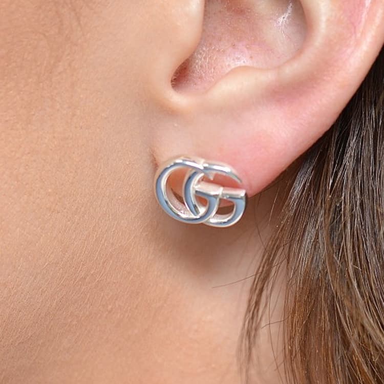 Серьги Gucci Double G Daisy Silver Earrings - изображение 7