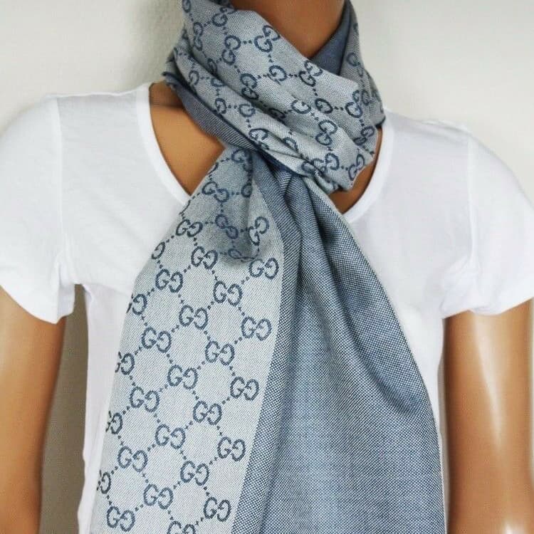 Шарф Gucci Scarf Light Blue - изображение 5