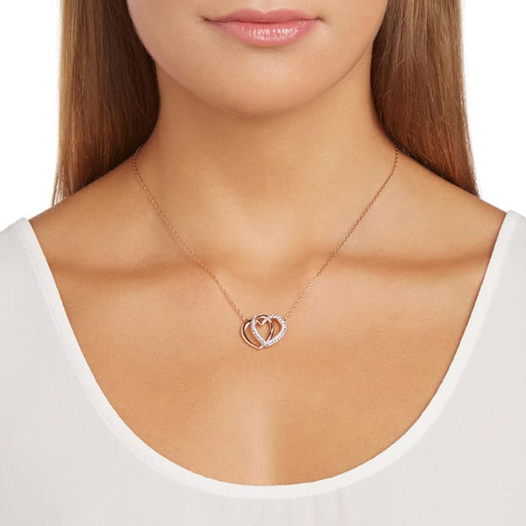 Ожерелье Swarovski Heart to Heart Necklace Rose Gold - изображение 3