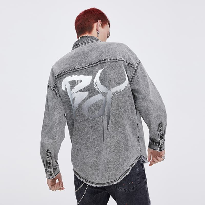 Рубашка Boy London SS21 Logo Denim Shirt Grey - изображение 7