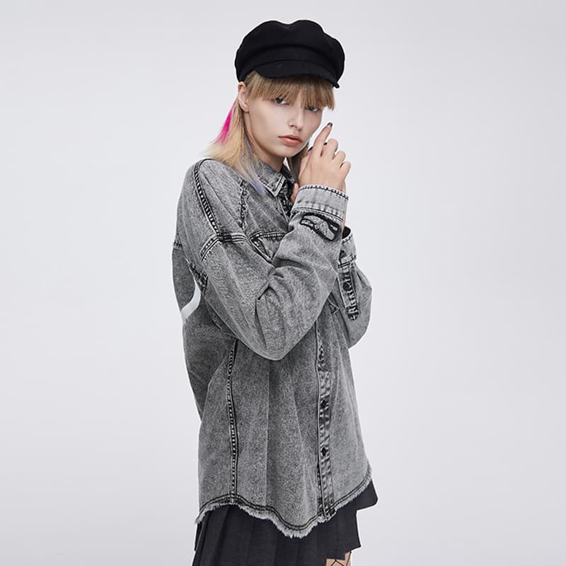 Рубашка Boy London SS21 Logo Denim Shirt Grey - изображение 5