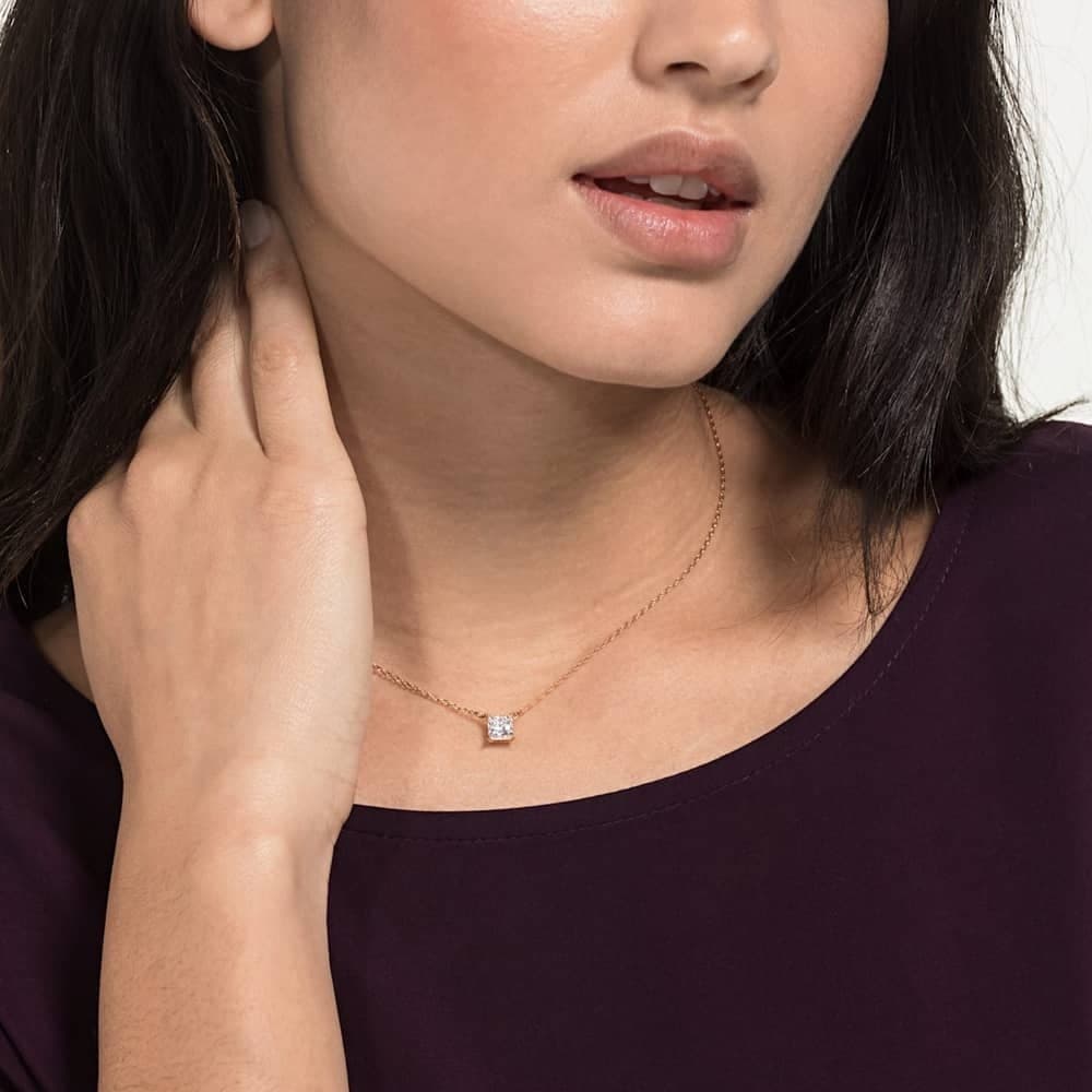 Ожерелье Swarovski Attract Square Pendant Rose Gold - изображение 4