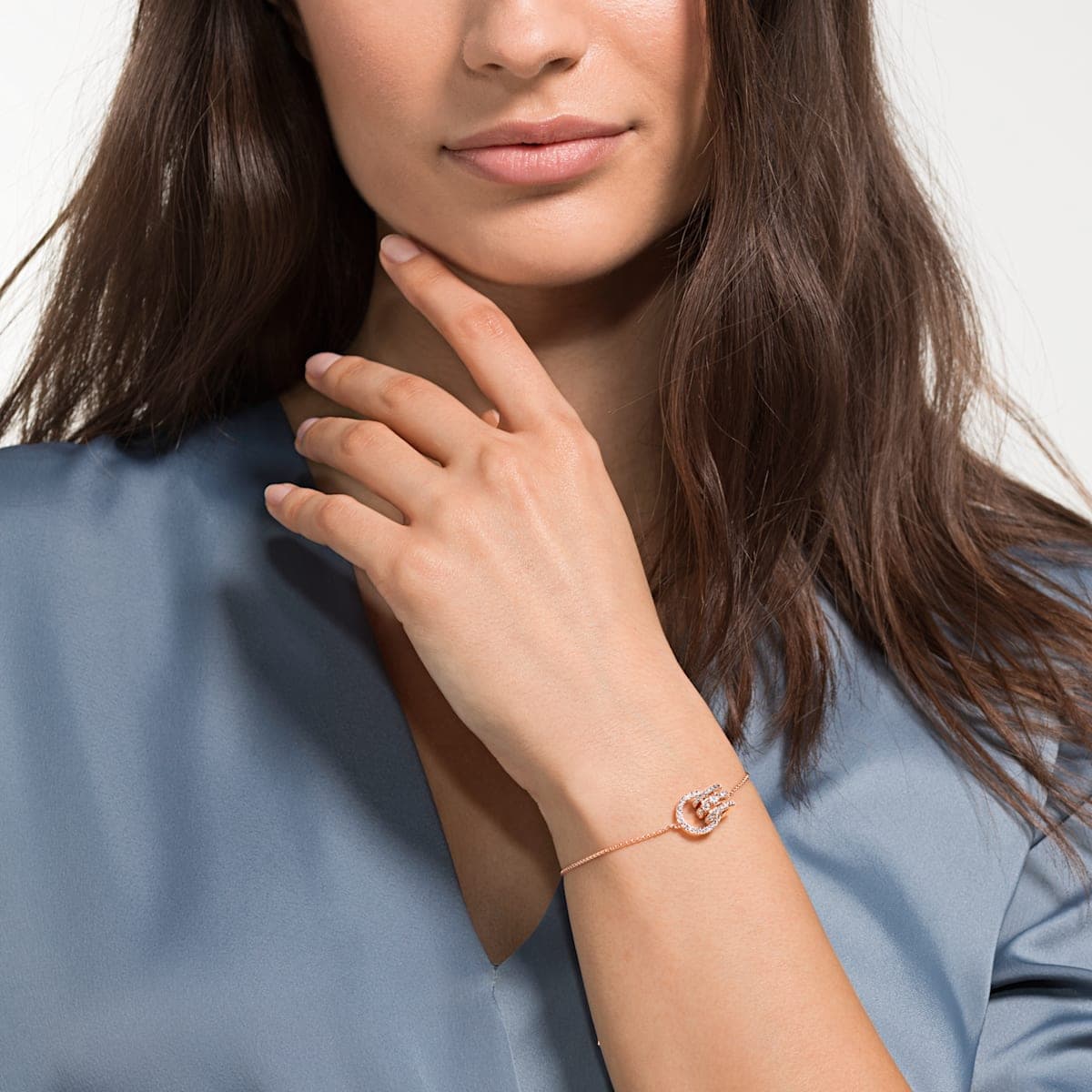 Браслет Swarovski Double Ring Bracelet Rose Gold - изображение 2
