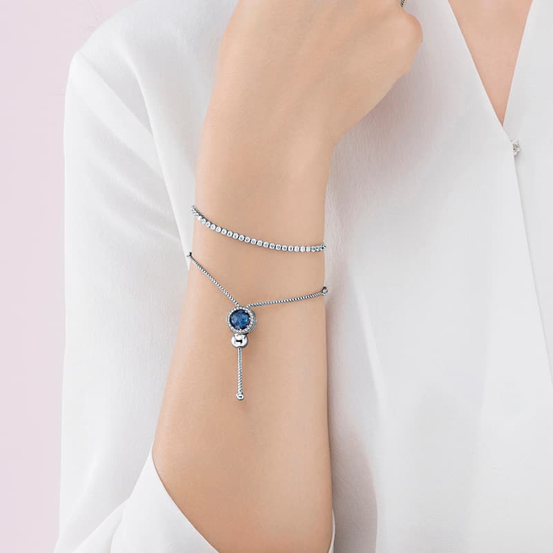 Браслет Pandora Sparkling Heart Bracelet Glacier Blue - изображение 2