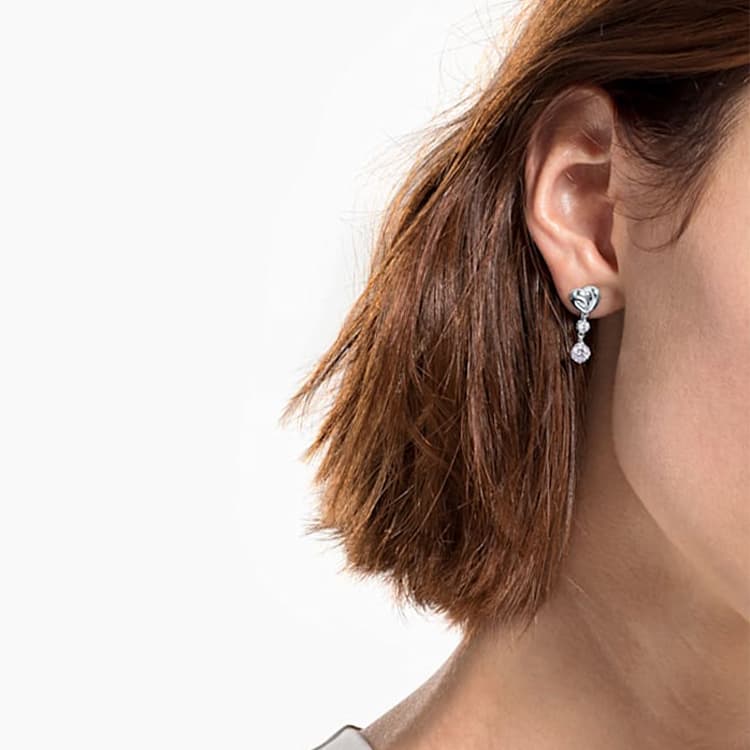 Серьги Swarovski Lifelong Heart Rope Knot Earrings Silver White - изображение 4