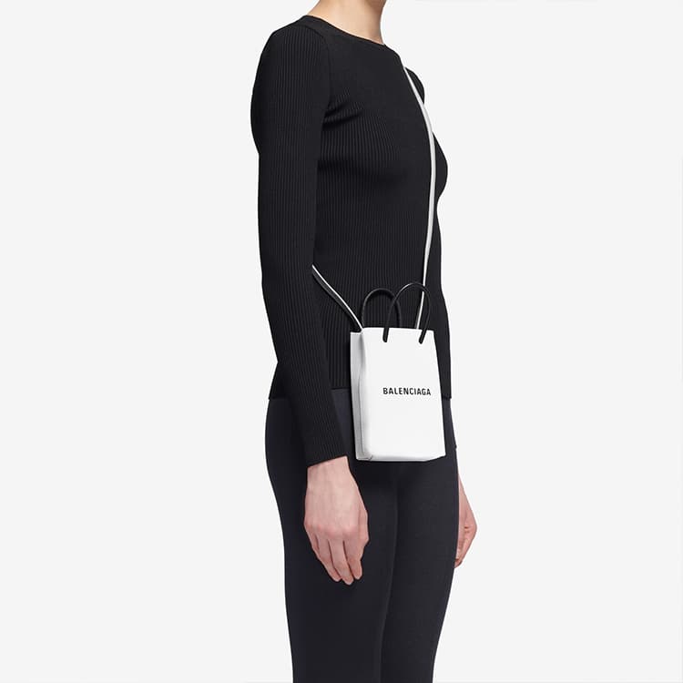 Сумка Balenciaga Logo Tote Bag White - изображение 8