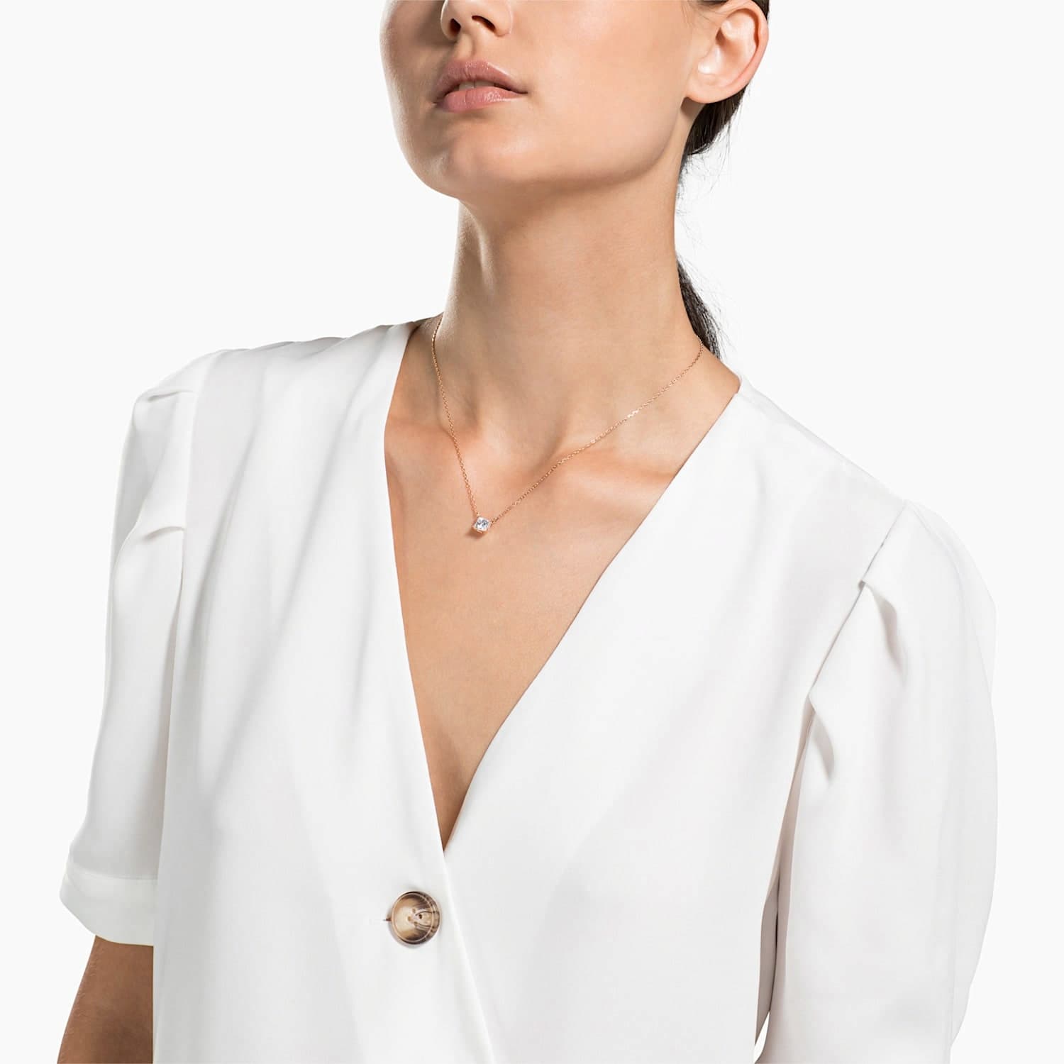 Ожерелье Swarovski Attract Square Pendant Rose Gold - изображение 5