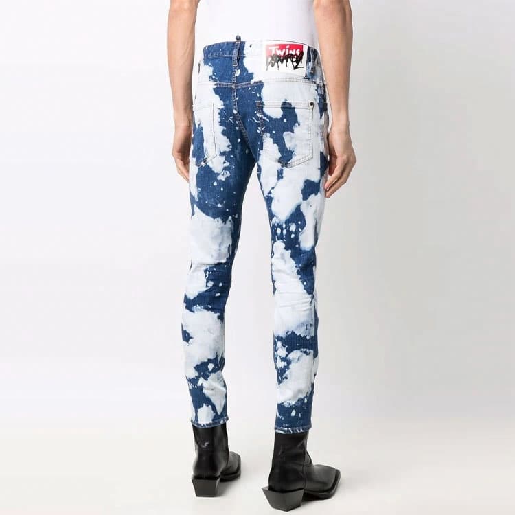 Штаны DSQUARED2 SS22 Bleached Paint Effect Jeans — фото 5